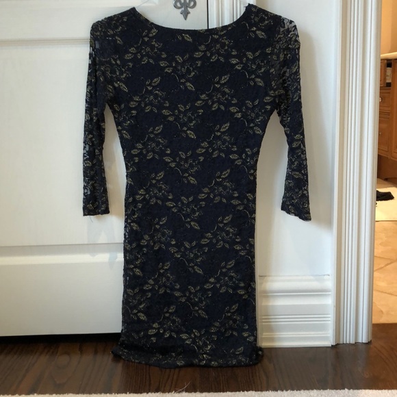 Forever 21 Blue Gold Lace Dress - Picture 6 of 8